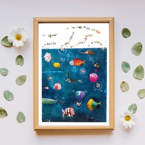 Illustrazione con pesci - Chiacchierata di mare