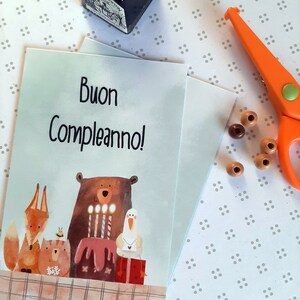 Cartolina di Buon compleanno con animali immagine 4