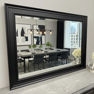 Black Solid Wood Mirror Contemporary design - Casterbridge - Choose your size - Fabulous Mirrors