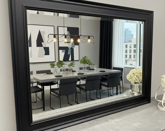 Black Solid Wood Mirror Contemporary design - Casterbridge - Choose your size - Fabulous Mirrors