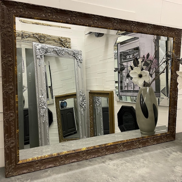Large Walnut Gold French Framed Decorative Rococo Ornate Framed OPERA Wall Mirror - Choice of Size - Premium Quality Free P&P