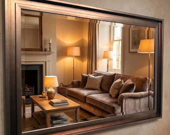 Large Bronze Mirror Contemporary design Stepped frame HOCKNEY Mirror - Choice of Size - Premium Quality Free P&P