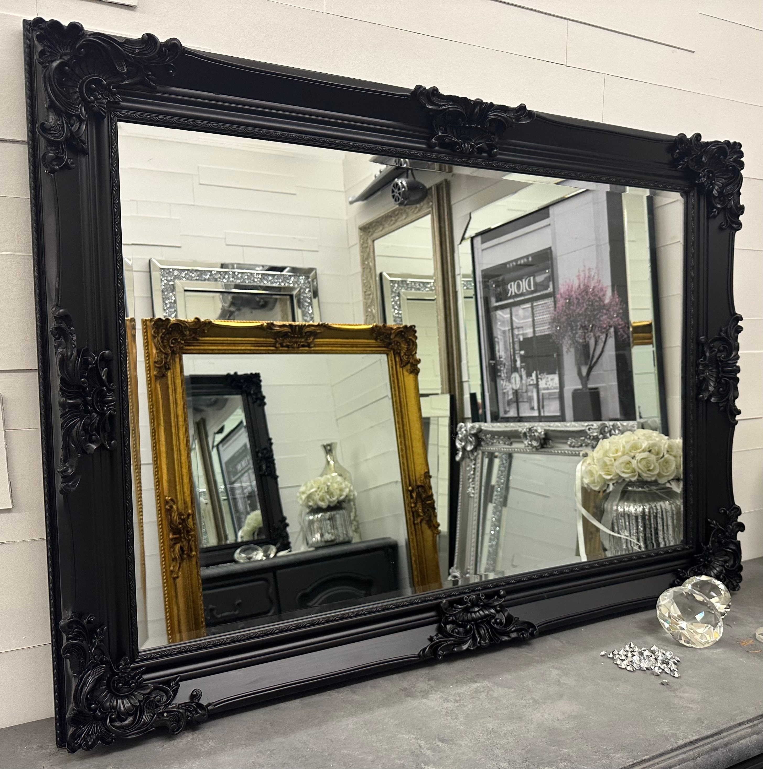 Antique Black Ornate Mirror Decorative Ornate Wall Mirror