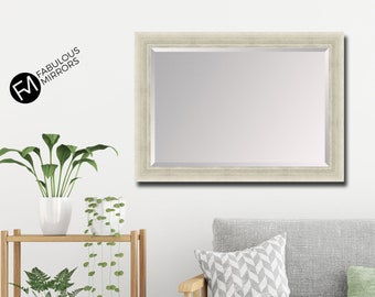 Large Antique Silver Framed Mirror Modern Contemporary Elegant Framed HAMILTON Wall Mirror - Choice of Size - Premium Quality Free P&P