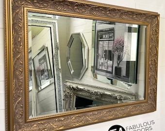 Antique Gold Mirror Decorative Ornate Elegant Framed Verona Beveled Wall Mirror - Choice of Size - Premium Quality Free P&P