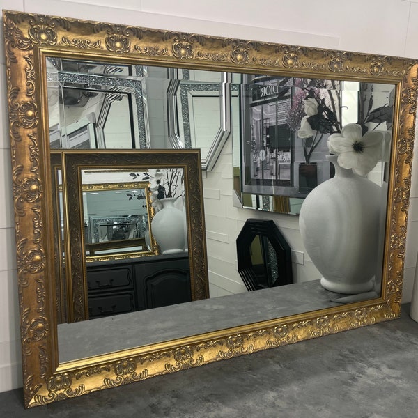 Large Antique Gold French Framed Decorative Rococo Ornate Framed OPERA Wall Mirror - Choice of Size - Premium Quality Free P&P