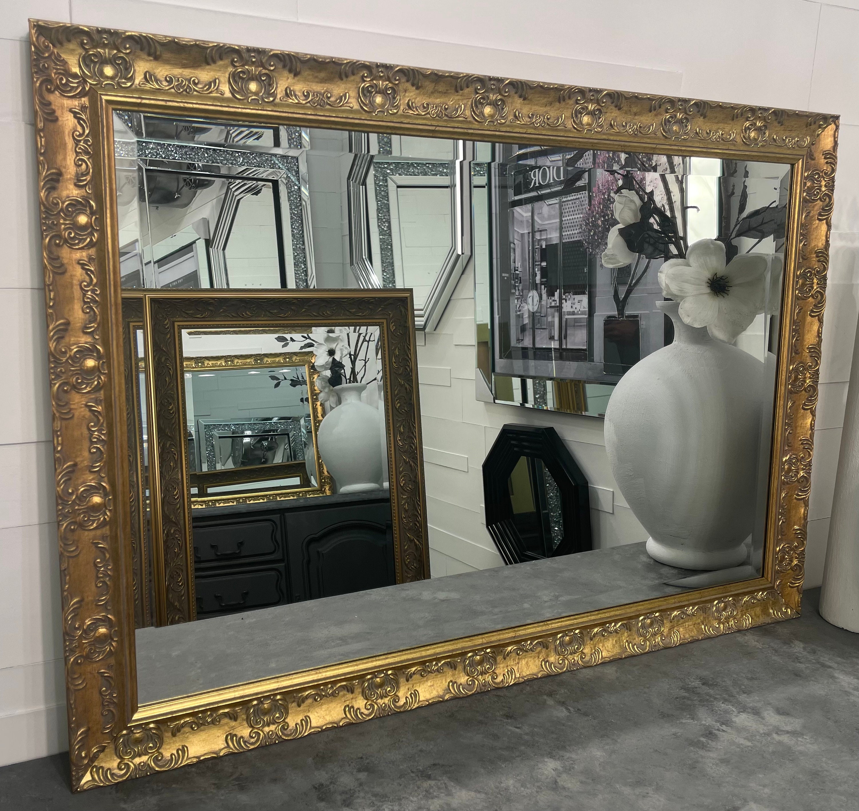 Large Antique Gold French Framed Decorative Rococo Ornate Framed