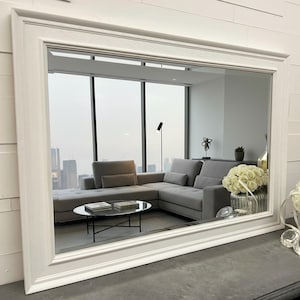 White Solid Wood Mirror Contemporary Design - Casterbridge - Choose your size - Fabulous Mirrors