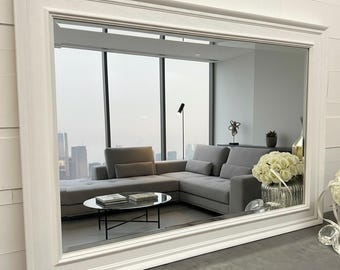 White Solid Wood Mirror Contemporary Design - Casterbridge - Choose your size - Fabulous Mirrors