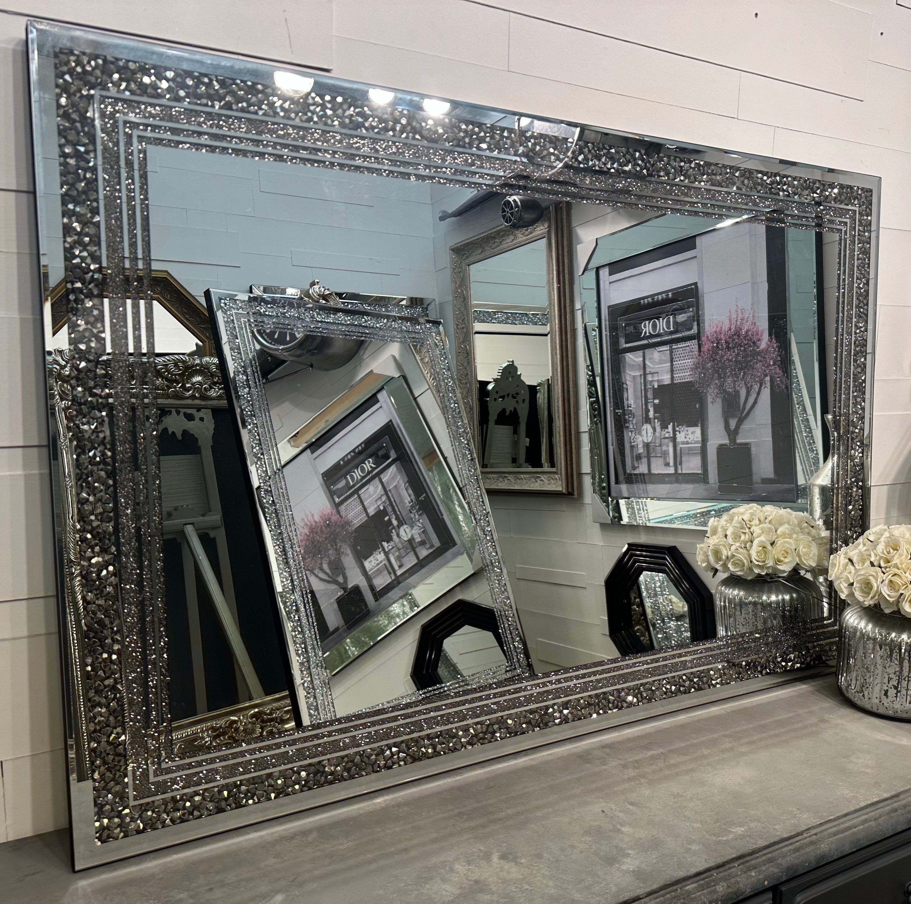 Large GALAXY Grey Crystal Glitzy Diamond Gatsby Diamond Wall