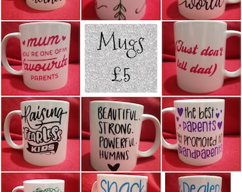 Personalised Funny Sweet Gift Mugs - Vinyl