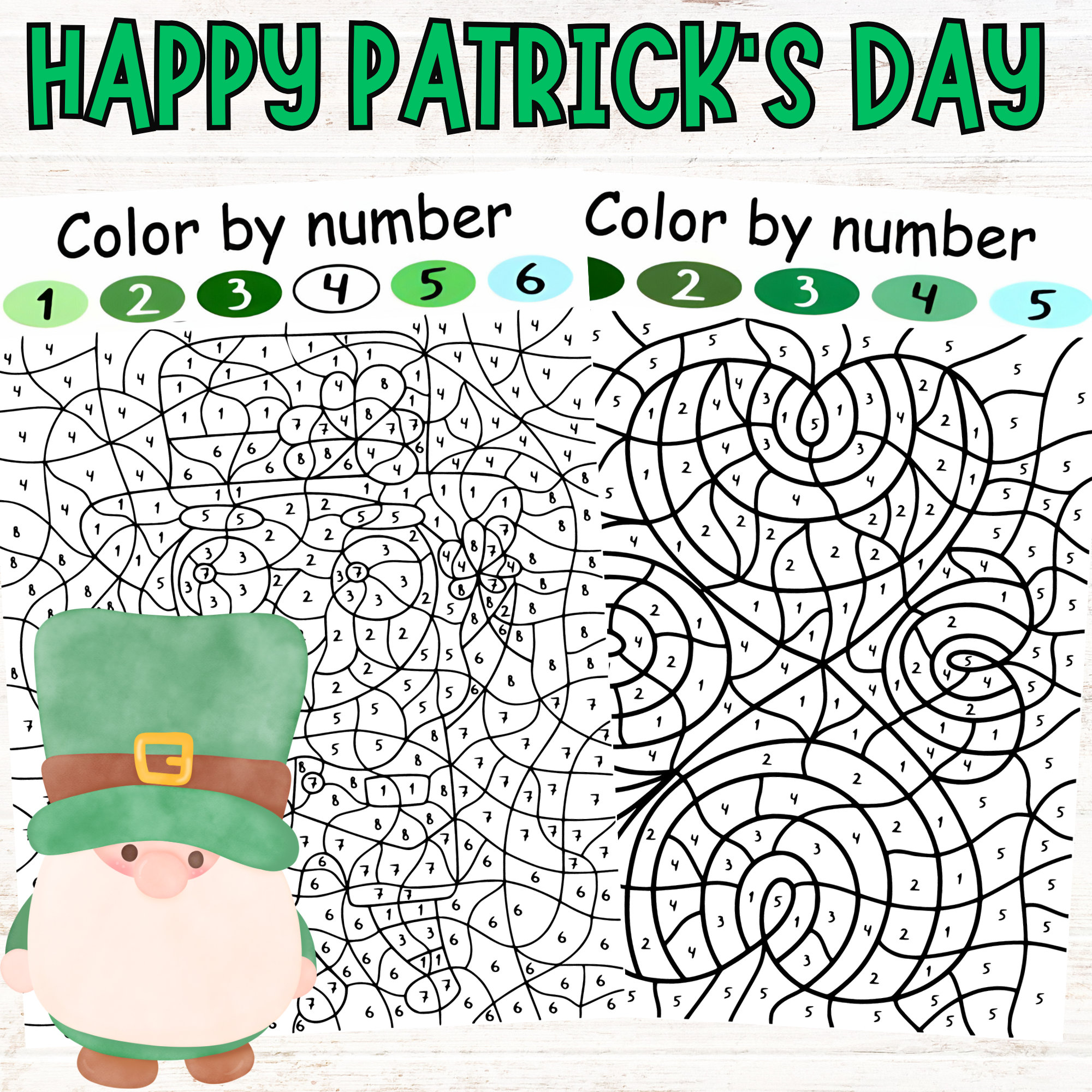 St. Patrick's Day Color by Number Sheets | Color by Number Printable ...
