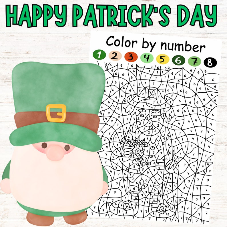 St. Patrick's Day Color by Number Sheets | Color by Number Printable ...