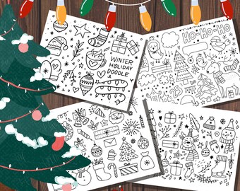 Christmas Coloring Pages, Printable Coloring Pages, Holiday Coloring Sheets, Christmas Kids Coloring Pages, Winter Coloring Pages, PDF FILE