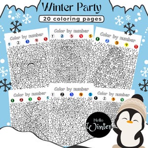 Christmas Color by Number Pages | Fun Holiday Activity & Coloring Sheets | Winter Fun Guide| Winter Color By Number | Kids, Teens and Adults