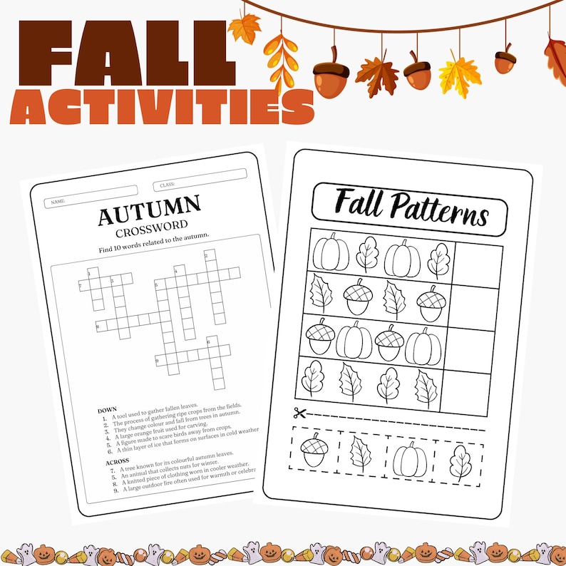 Fall Activity Pack | Preschool & Kindergarten Worksheets (PDF) - Etsy