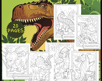 Dinosaur Coloring Pages | 20 Printable Designs (PDF)