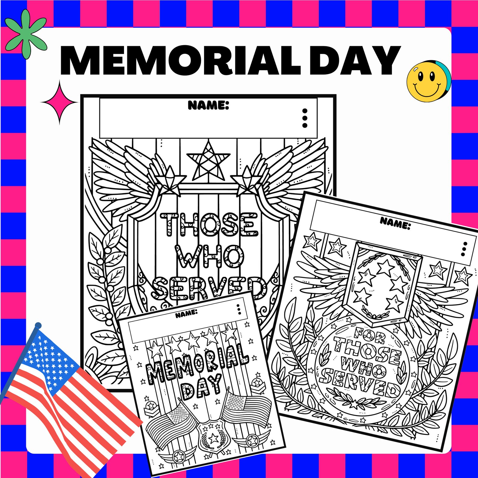 Memorial Day Coloring Page, Memorial Day Printables, Memorial Day ...