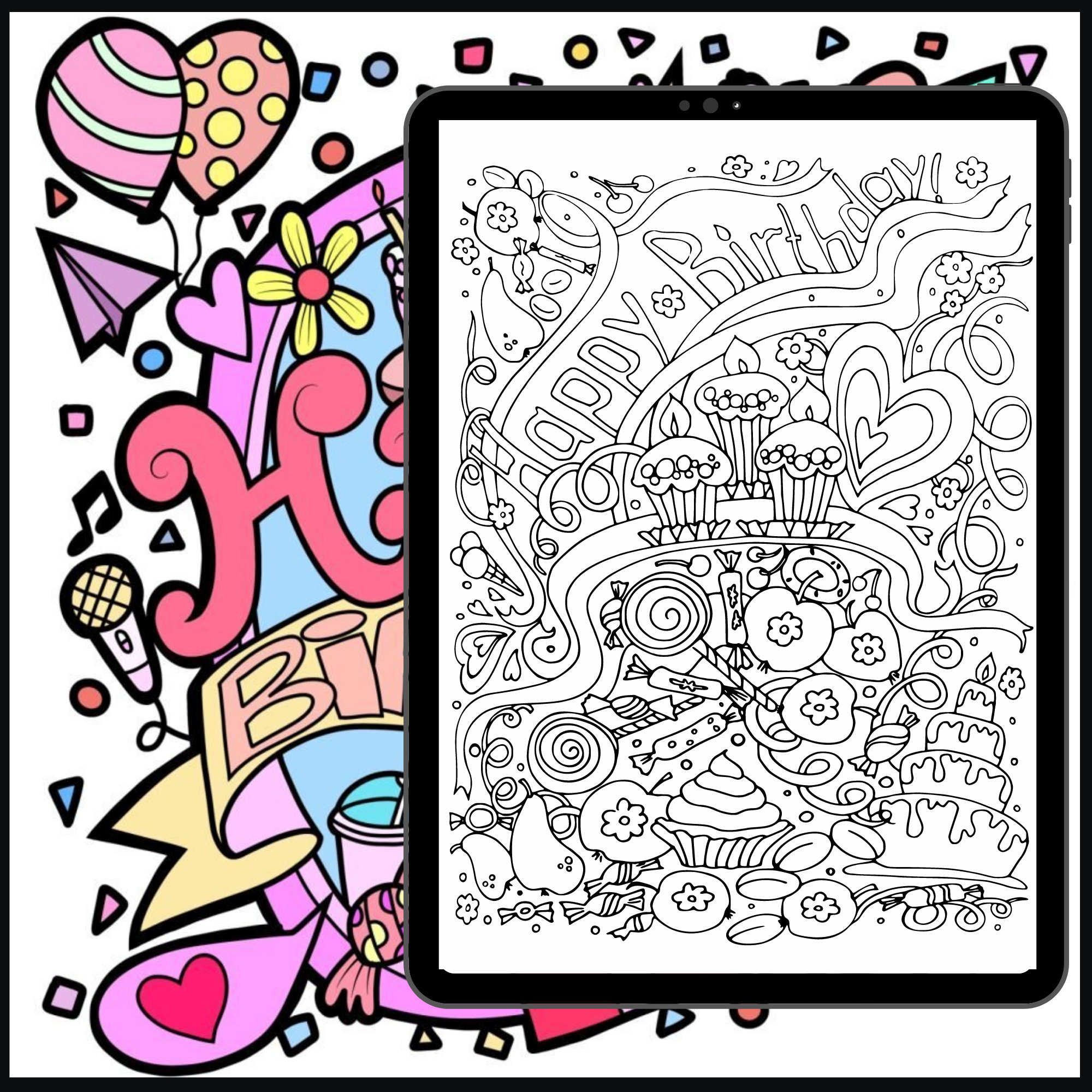 Printable Happy Birthday Coloring Page Happy Birthday Printables