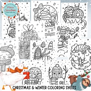 印刷可能な子供向けクリスマスぬり絵ページ | 子供向けぬり絵ページ | クリスマスぬり絵ページ | 休日 | 雪だるま | サンタ | ペンギン | キャンディケイン