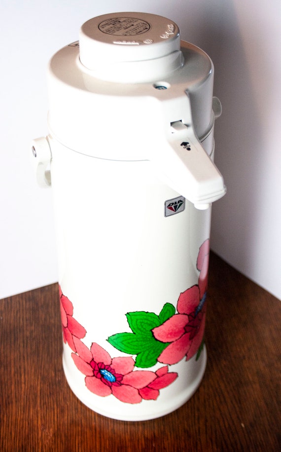 Retro Mid Century Pink Flower Dia Air Pot/coffee Pot/carafe/vacuum