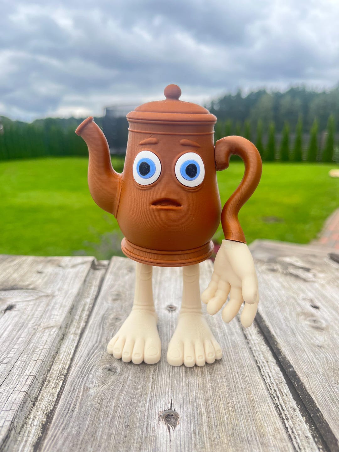 Brainrot Character Teapot With Legs: 3D Printed Meme Art - Etsy