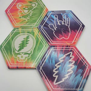 Grateful Dead Themed Ceramic Coasters
