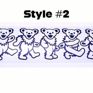 Small Groovy Grateful Dead Dancing Bears Vinyl Decal (6.25 x 1.75 inches)