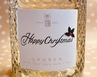 Personalised Prosecco Label | 750ml 75cl Bottle Size | Made for Freixenet Sparkling Wine | Christmas Gift | Present Idea | Stocking Filler