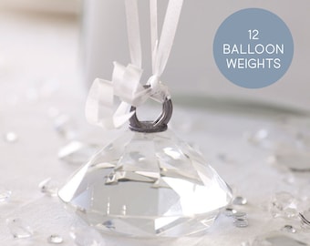 Luxury Glass Balloon Weight Diamond Crystal Gem Bling Style Engagement Wedding Baby Shower