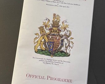 Official Order of Service for the Wedding of Prince William & Catherine Middleton, Westminster Abbey 29th Apr 2011 - Royal Memorabilia