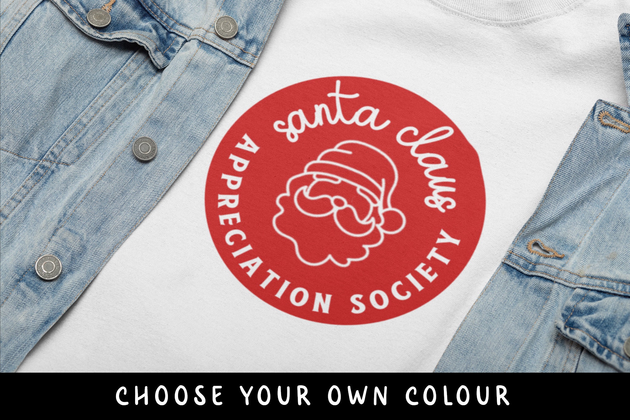 Christmas T-Shirt Santa Appreciation Society Iron on Transfer Decal for Sweaters Jumpers Hoodies Sweatshirts for Boy Girl Kids & Adults
