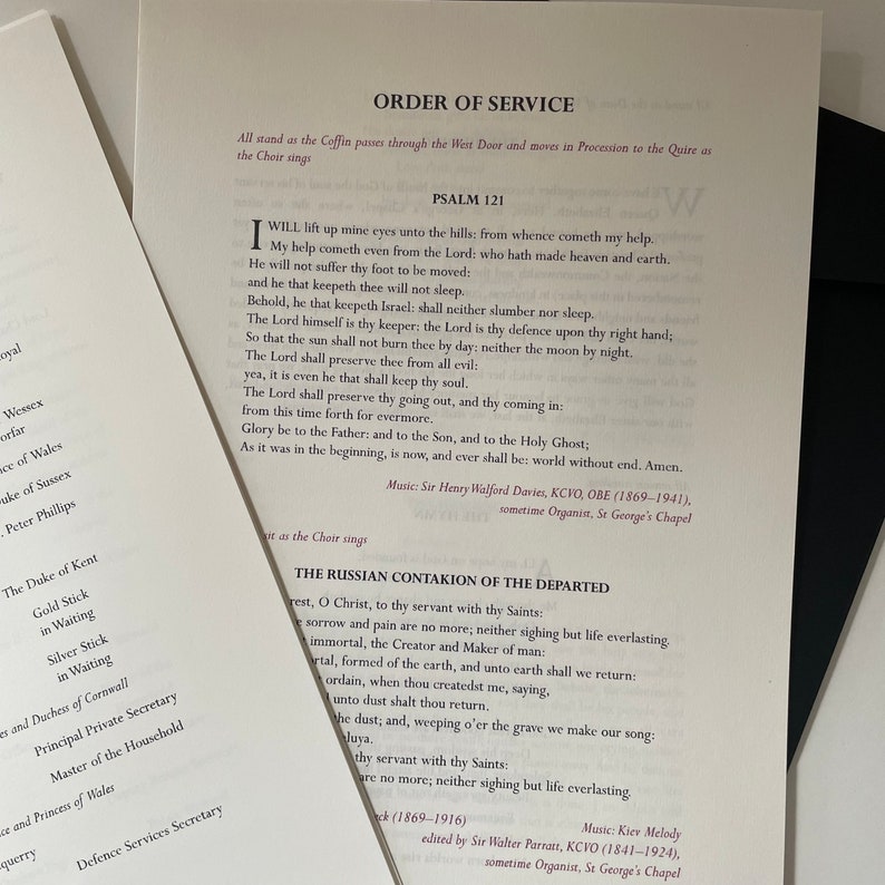 Queen Elizabeth II Funeral Committal Order of Service | St George’s ...