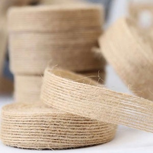 Fita natural de serapilheira rústica de 2 cm de largura para embrulho de presente/casamento/floricultura - por metro
