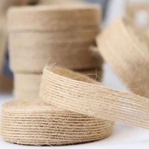 2cm Wide Rustic Burlap Natural Ribbon Gift Wrap/Wedding/Floristry - per metre