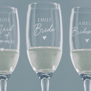 Personalisierte Proseccogläser - Handgravierte Flöten mit Namen für Hochzeit oder Junggesellinnenabschied - MULTIBUY BULKBUY DISKONTE
