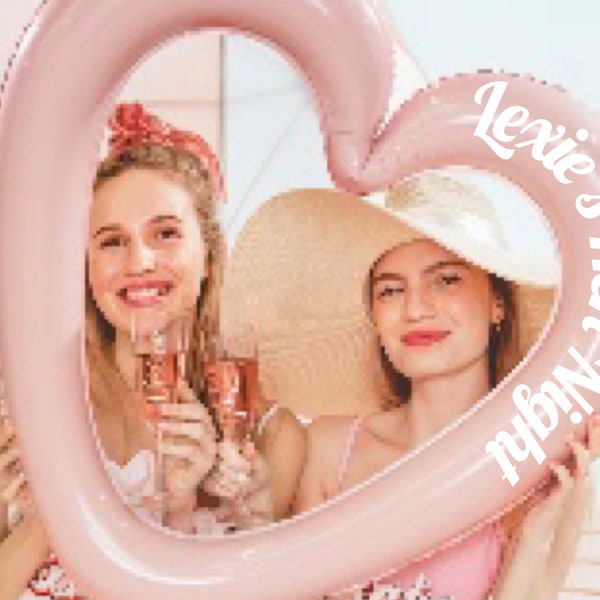 Gepersonaliseerde grote hartvormige ballon Hen Night Weekend Photo Booth Frame Prop