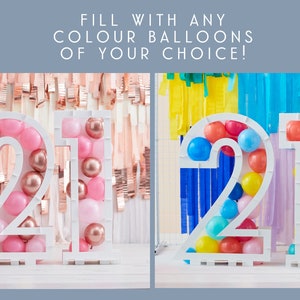 21st Birthday Party Decorations Large Backdrop | Balloon Arch Mosaic Frame | Fill with any colour of your choice