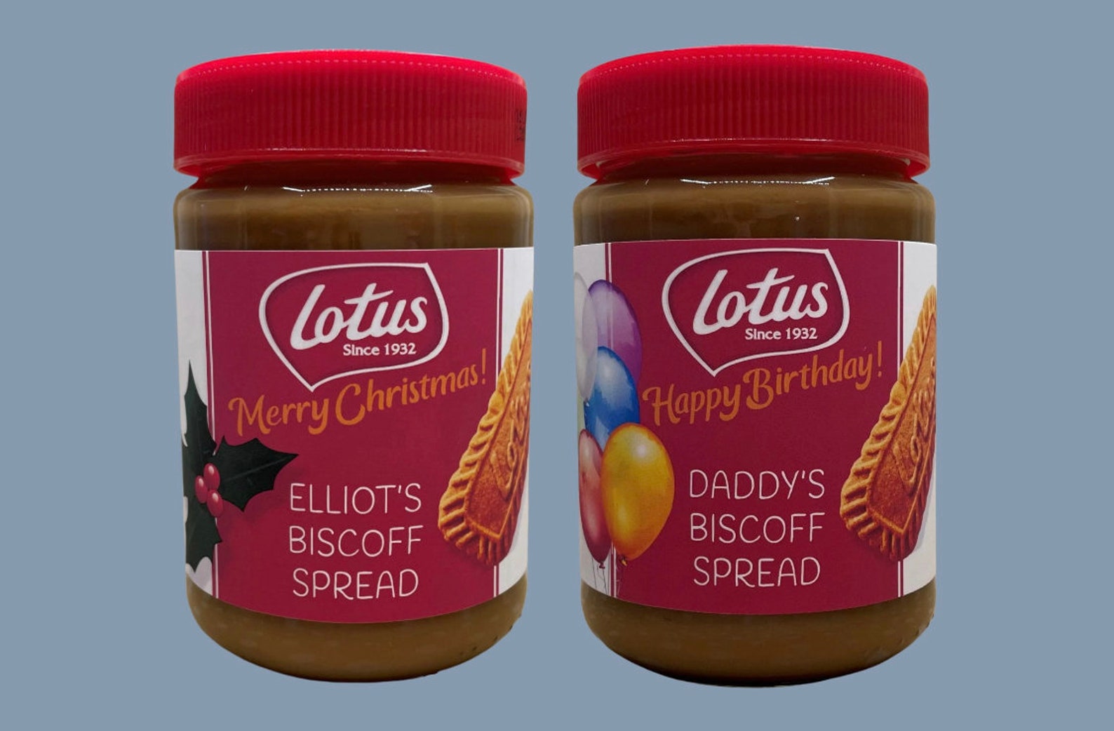 Personalised Lotus Biscoff Spread Label for 400g Jar | Christmas or ...