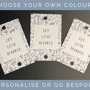 Bruiloft Sparkler Send Off Tags - Pack van 10 - Gepersonaliseerde 'Let Love Sparkle' Wedding Sparkler/Glowstick - Witte Etiketten - Doodle Bloemen