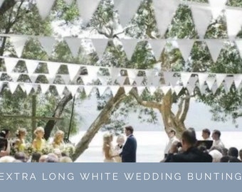 Large White Extra Long Outdoor Wedding Bunting 500m/250m/100m/50m/30m - Perfect for romantic country or rustic themed settings