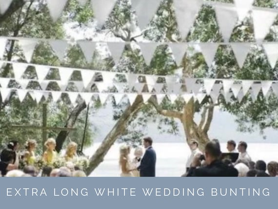 Large White Extra Long Outdoor Wedding Bunting 500m/250m/100m/50m/30m - Perfect for romantic country or rustic themed settings
