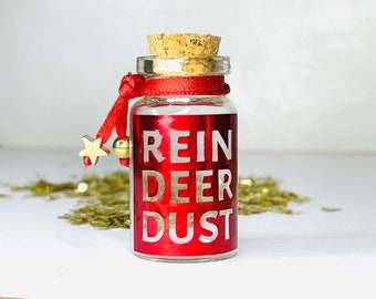 Reindeer Dust in a Mini Glass Bottle Christmas Eve Box Ideas Magic Reindeer Food Santa Glitter Children&#39;s Activity Gift New Xmas Tradition