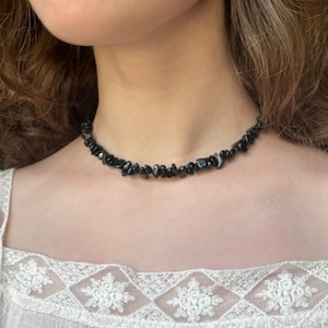 Black Jasper Chip Necklace