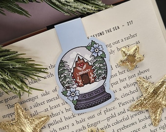 Winter Library | Glossy Magnetic Bookmark | Cute Bookish Reading Accessories