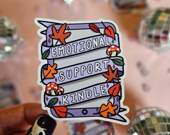 Emotional Support Kindle (Cosy Edition) | Glossy Weatherproof Sticker | Laptop Decal | Kindles | Journals