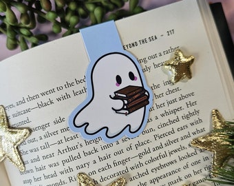 Ghost At The Vintage Bookshop | Glossy Magnetic Bookmark | Cute Bookish Reading Accessories