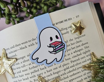 Ghost At The Bookshop | Glossy Magnetic Bookmark | Cute Bookish Reading Accessories