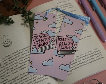 Keeping Reality Away Cloud Bookmark | Double Sided | With or Without Tassel