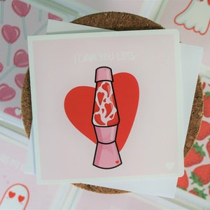 B GRADE I Lava You Lots | Carte de voeux vierge | Joli cadeau de jeu de mots pour les proches et les amis | Anniversaire | Saint-Valentin | Anniversaire